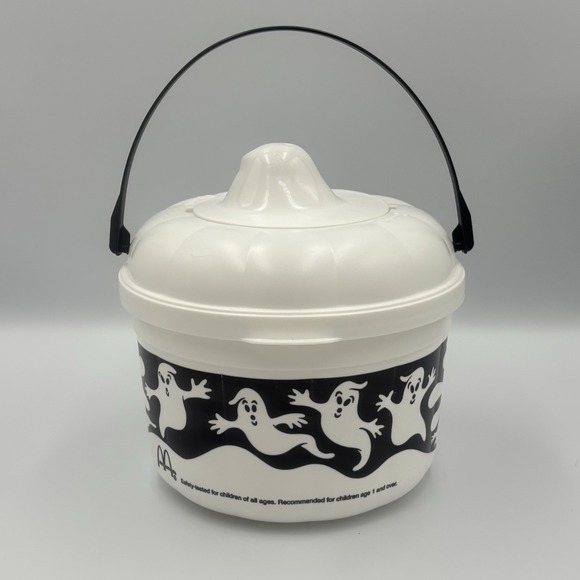Vintage 1993 McDonald's Ghost Halloween Happy Meal‎ Bucket w/ Cookie Cutter Lid - Picture 4 of 10